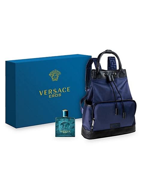 versace 2 piece eros pour homme gift set|Versace Eros backpack set.